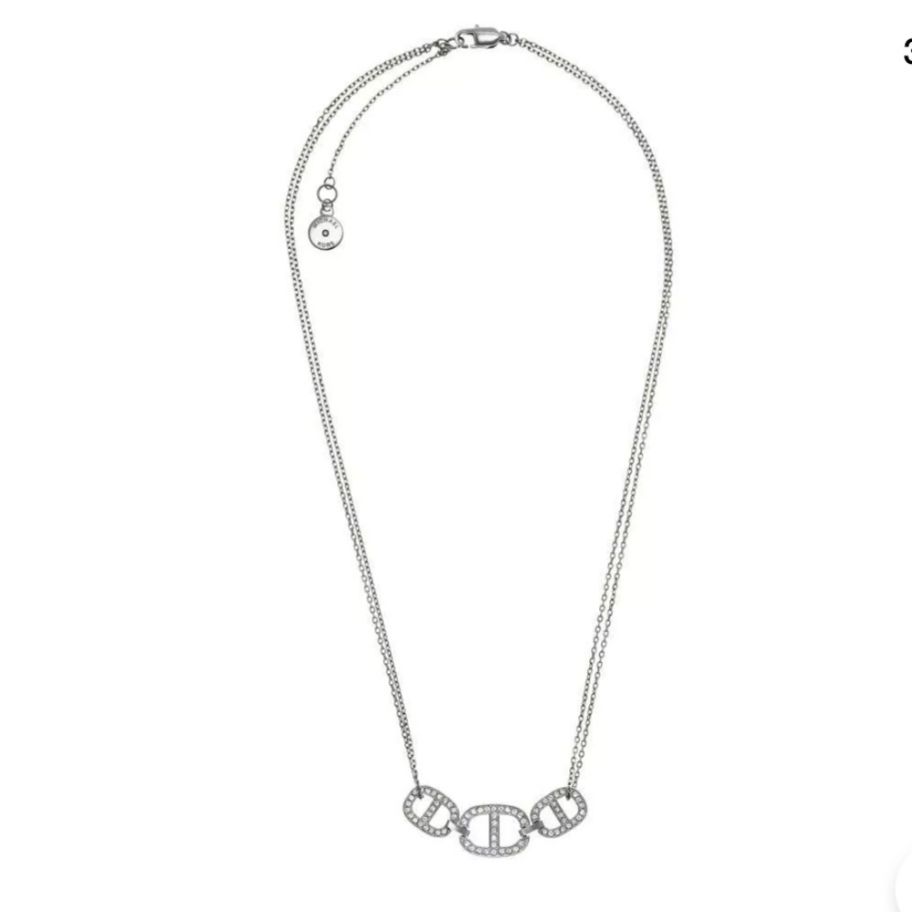 Michael Kors Necklace Silver Plated Crystal - Picture 3 of 5
